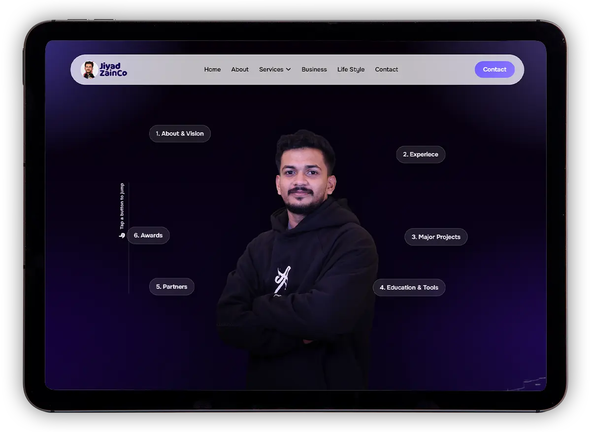 Website presentation in an iPad mockup
