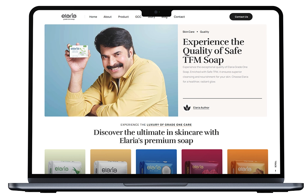Website preview inside MacBook mockup